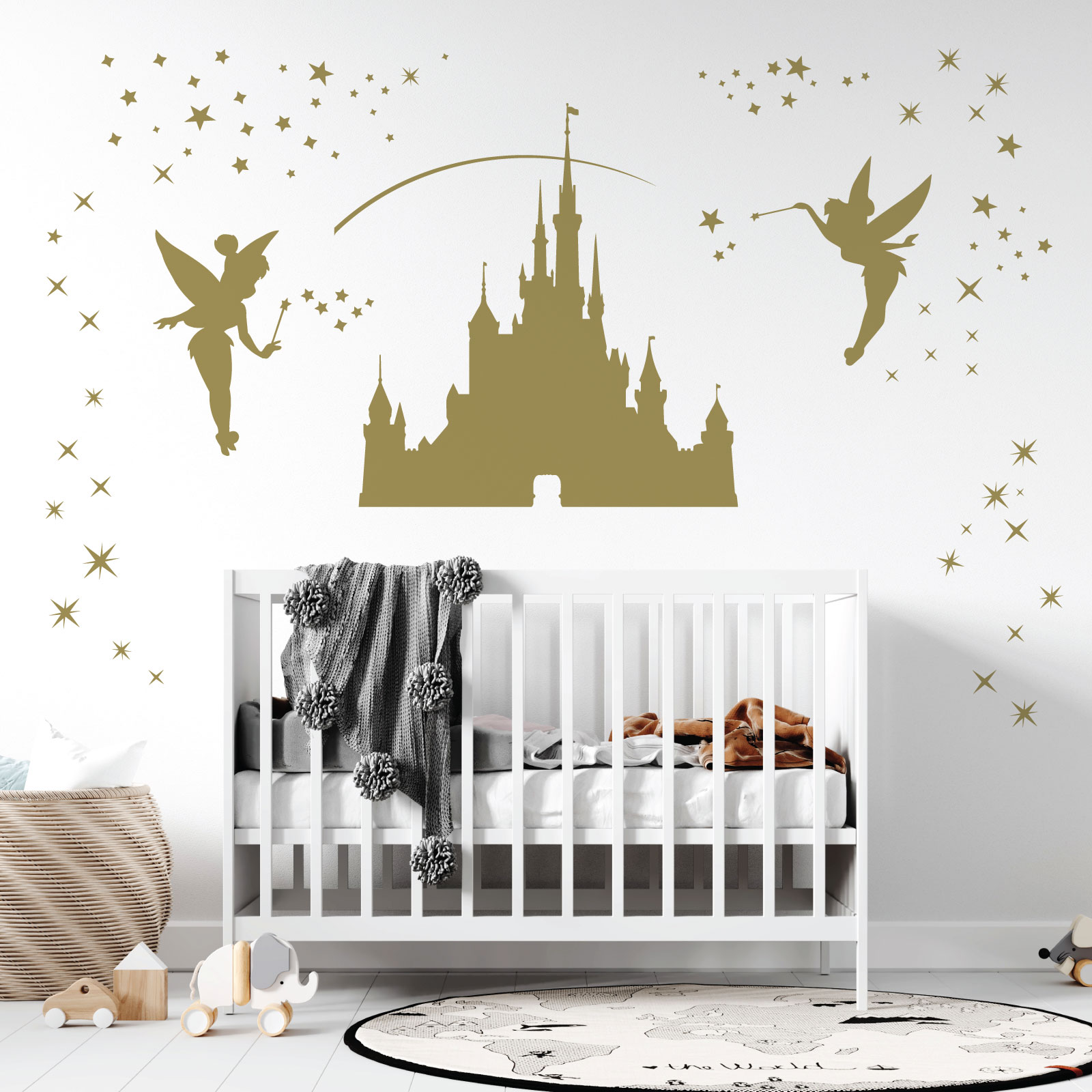 Fairy Castle Wall Sticker - Girls Bedroom Nursery Vinyl Decal UK