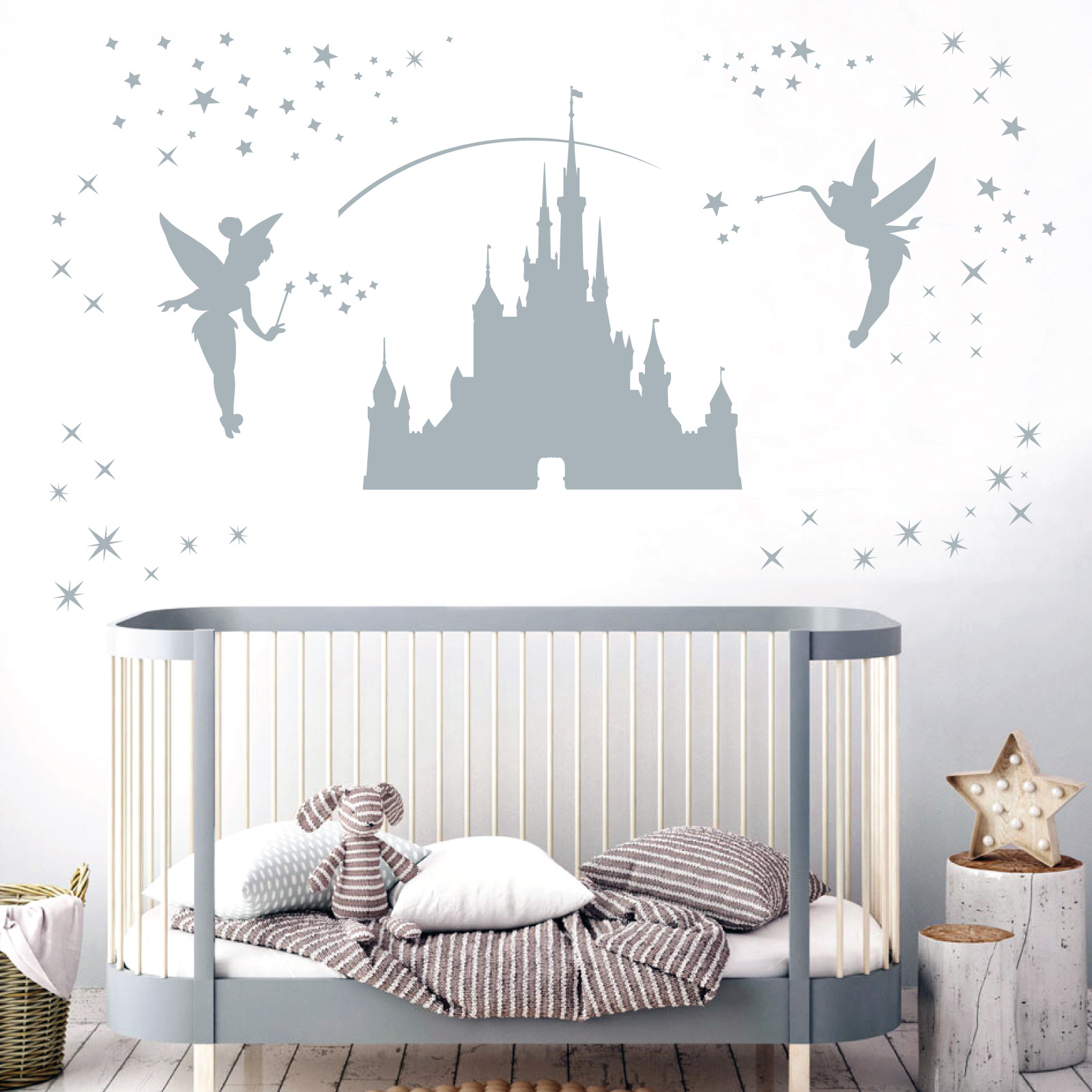 Fairy Castle Wall Sticker - Girls Bedroom Nursery Vinyl Decal UK