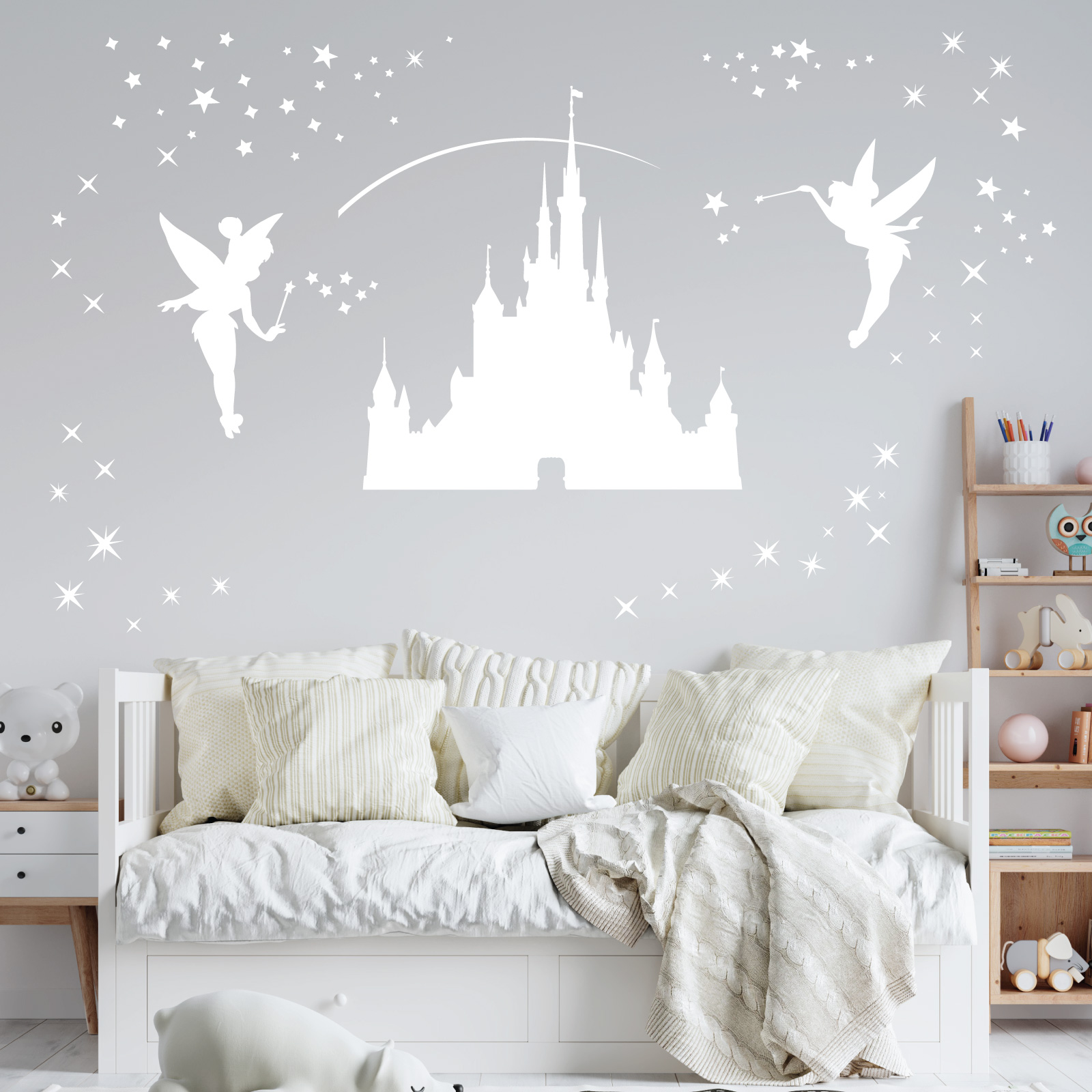 Fairy Castle Wall Sticker - Girls Bedroom Nursery Vinyl Decal UK