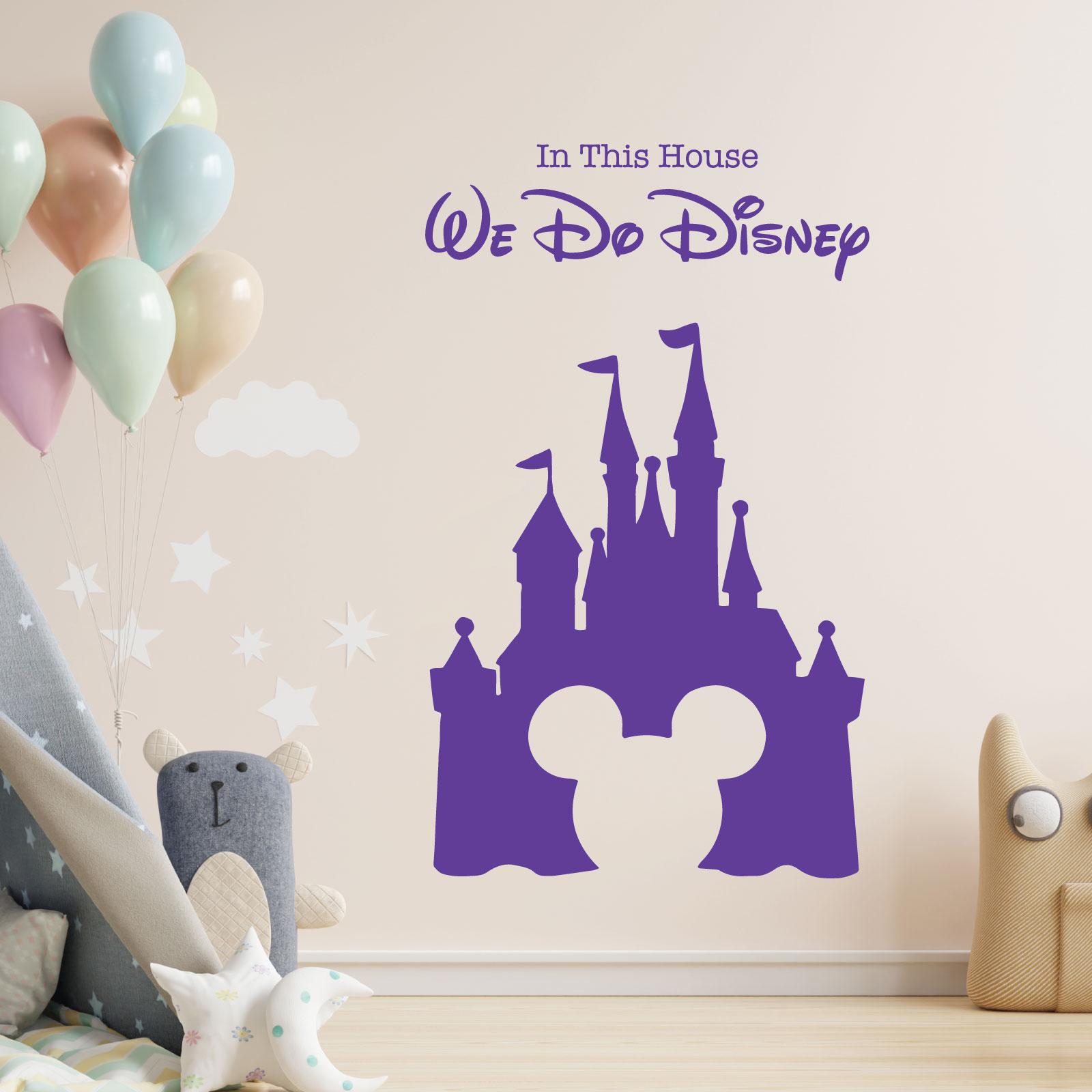 We Do Magic - Fairy Castle, Mickey Mouse Inspired - Children's Playroom Vinyl Wall Sticker UK