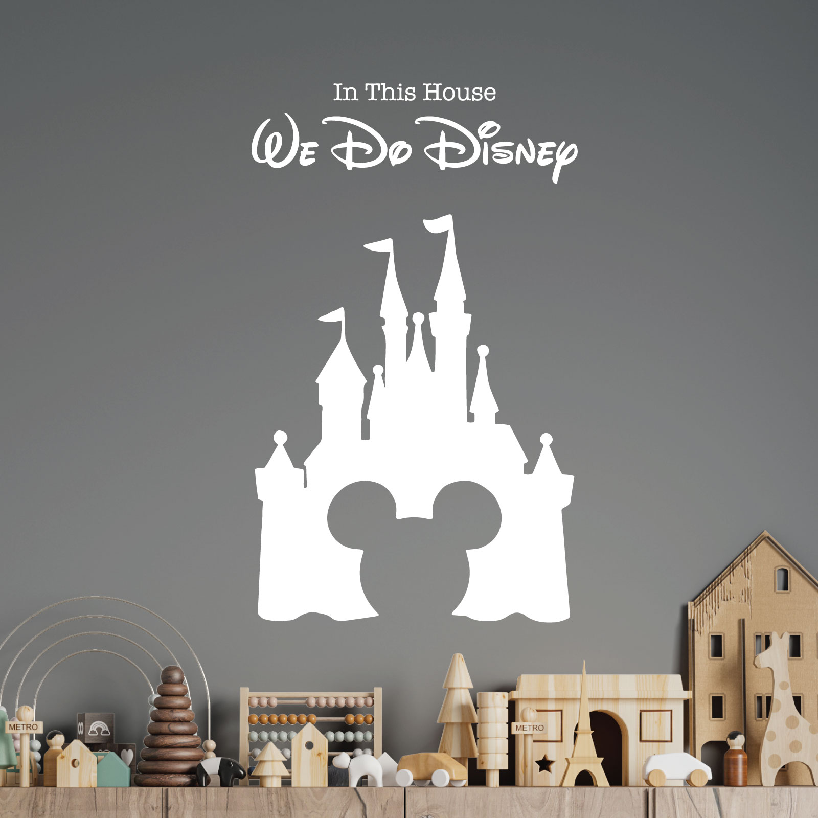 We Do Magic - Fairy Castle, Mickey Mouse Inspired - Children's Playroom Vinyl Wall Sticker UK