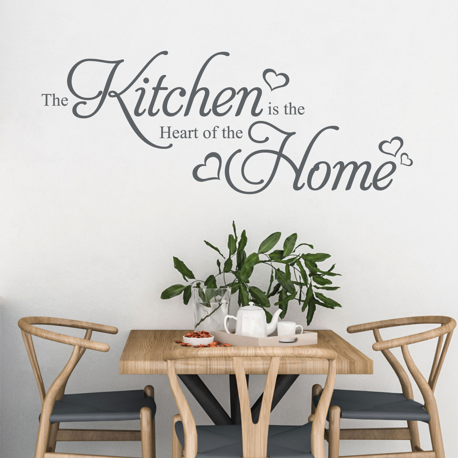 The Kitchen is the Heart of the Home - Kitchen Quote Vinyl Wall Sticker UK