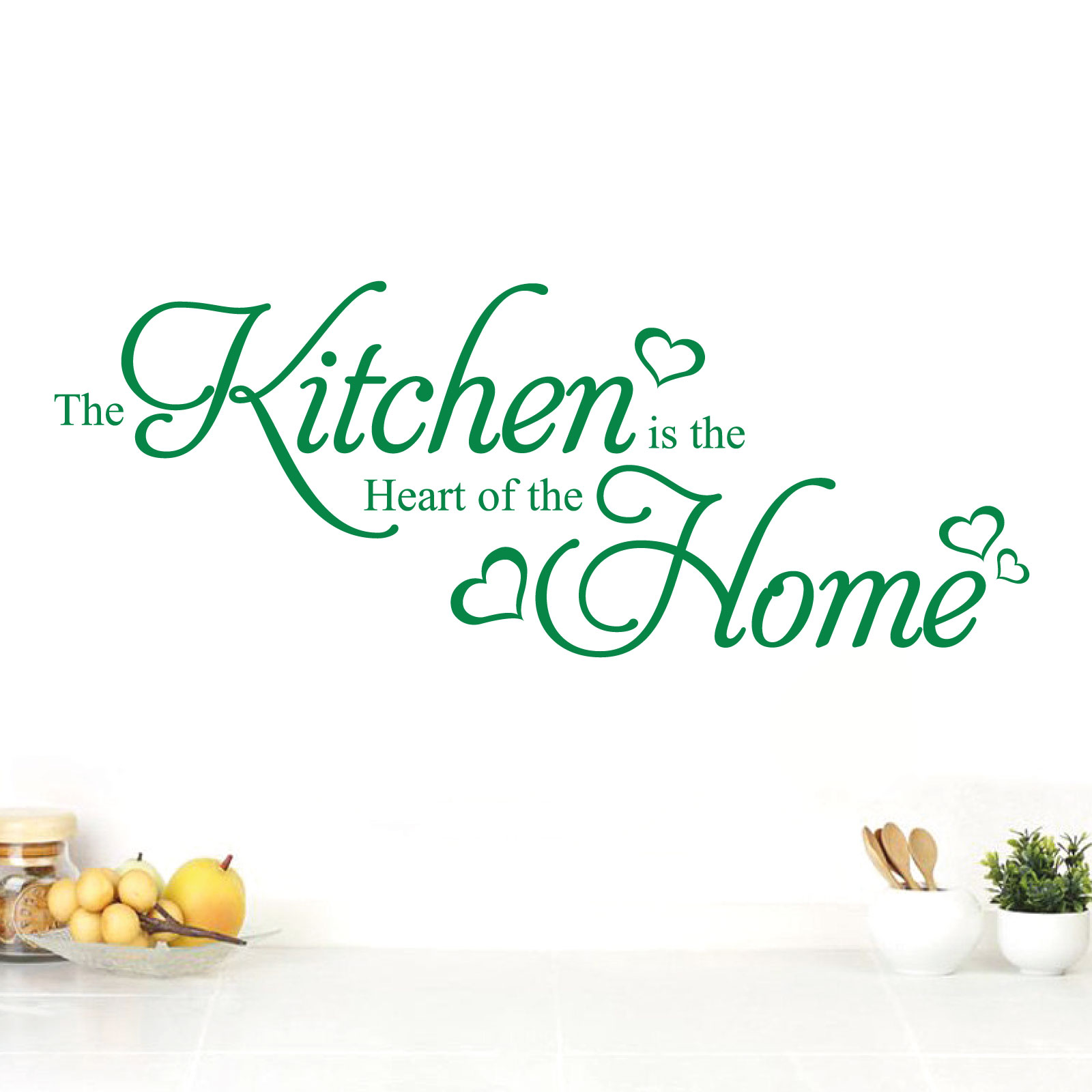 The Kitchen is the Heart of the Home - Kitchen Quote Vinyl Wall Sticker UK