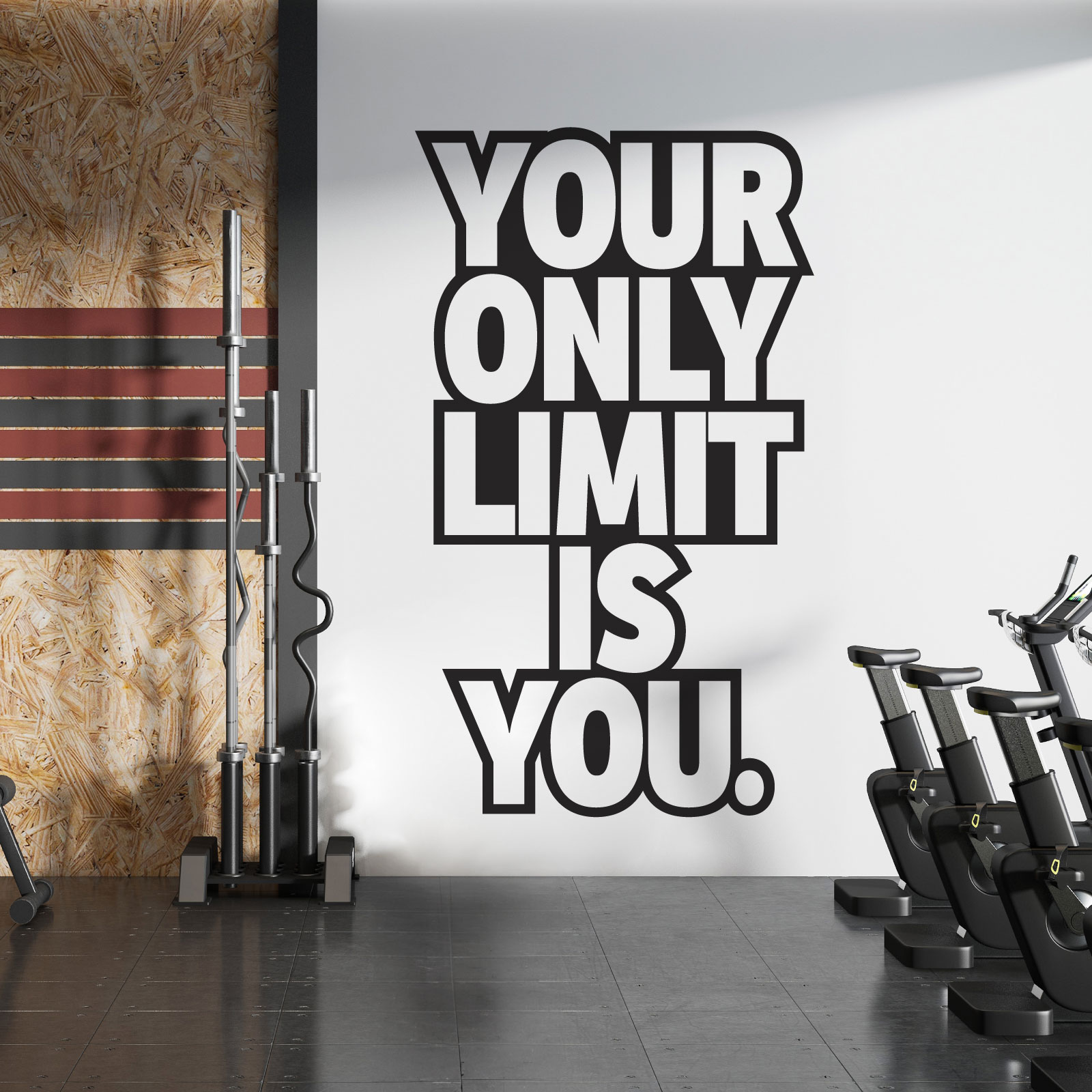 Your Only Limit is You - Gym Fitness Motivational Quote Vinyl Wall Sticker UK