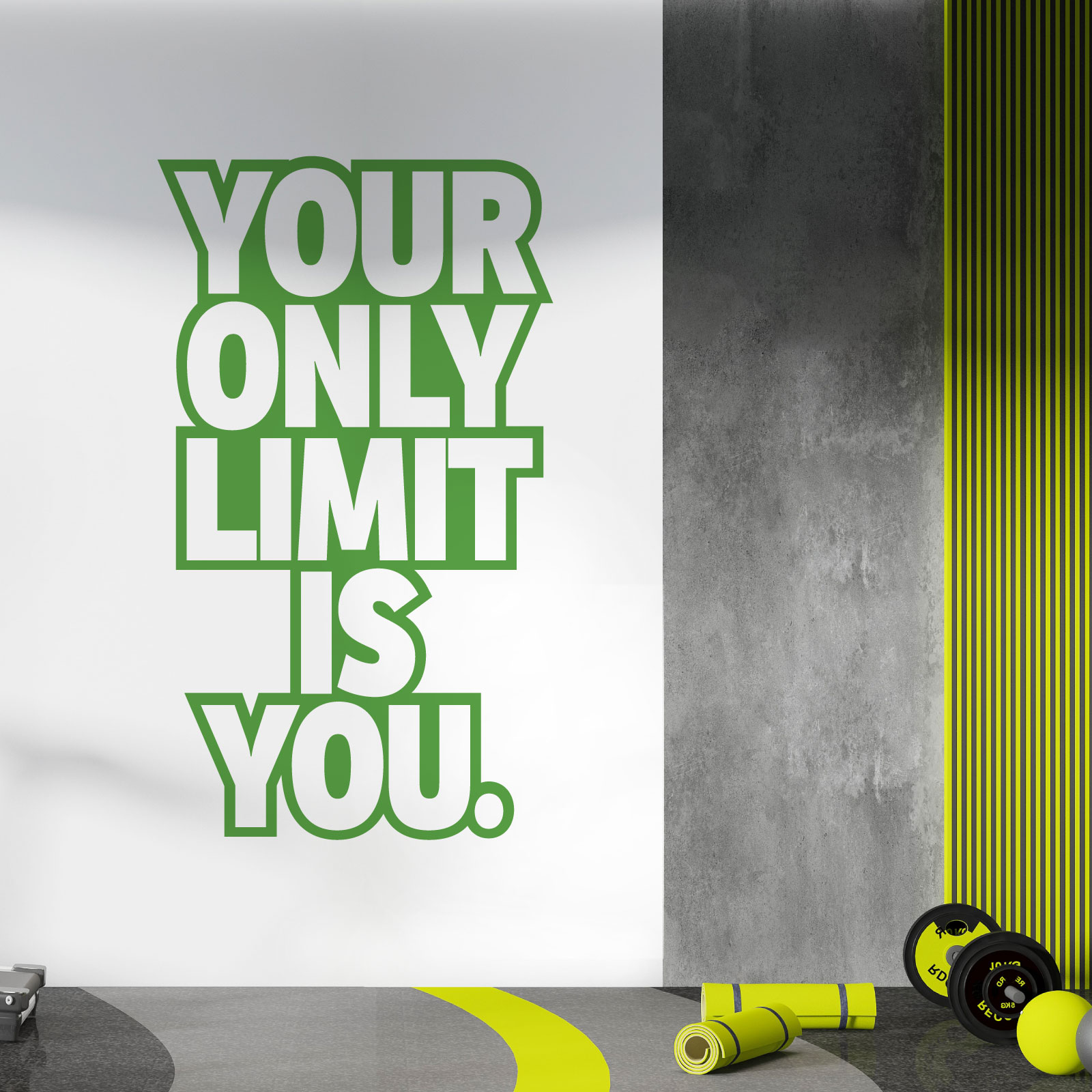 Your Only Limit is You - Gym Fitness Motivational Quote Vinyl Wall Sticker UK
