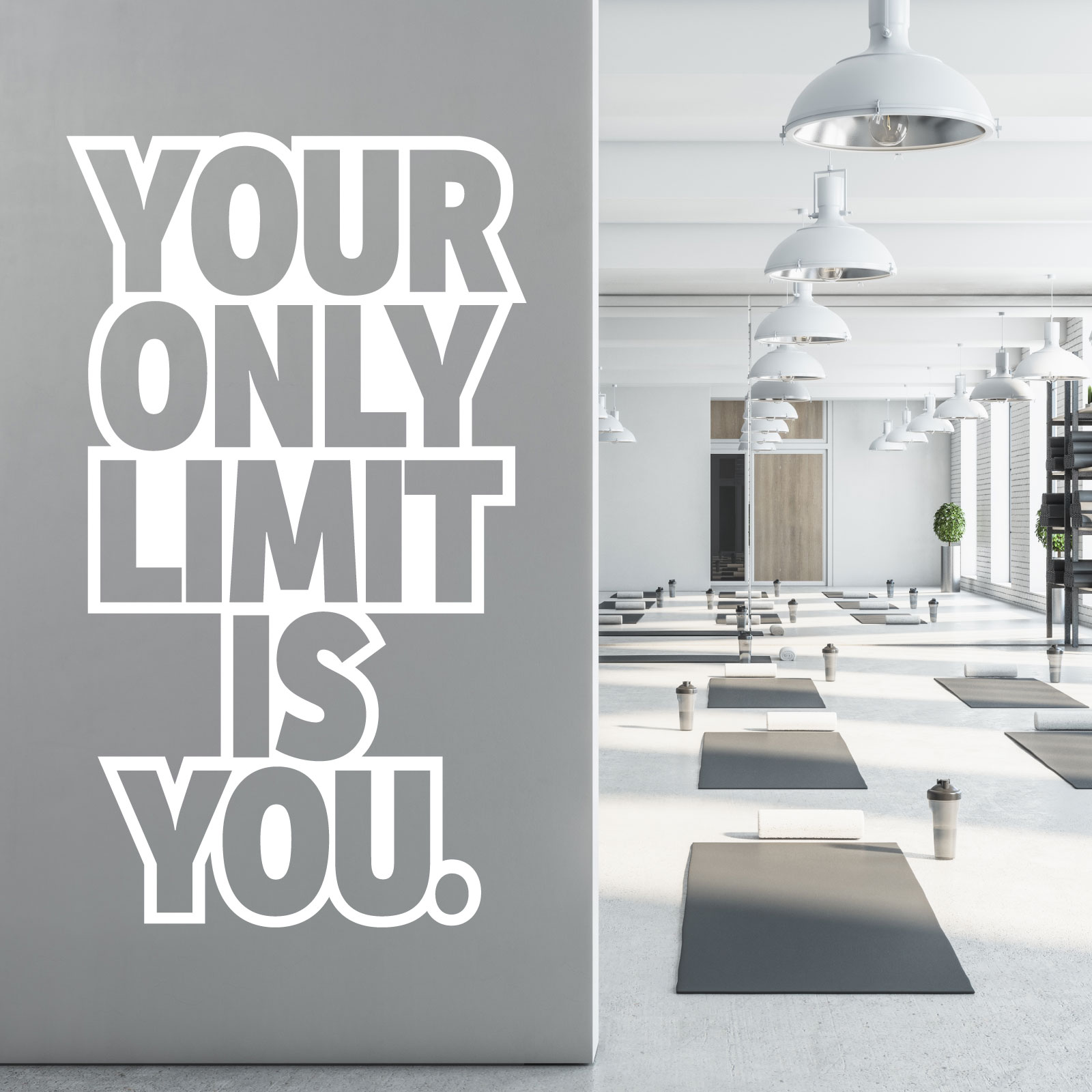 Your Only Limit is You - Gym Fitness Motivational Quote Vinyl Wall Sticker UK