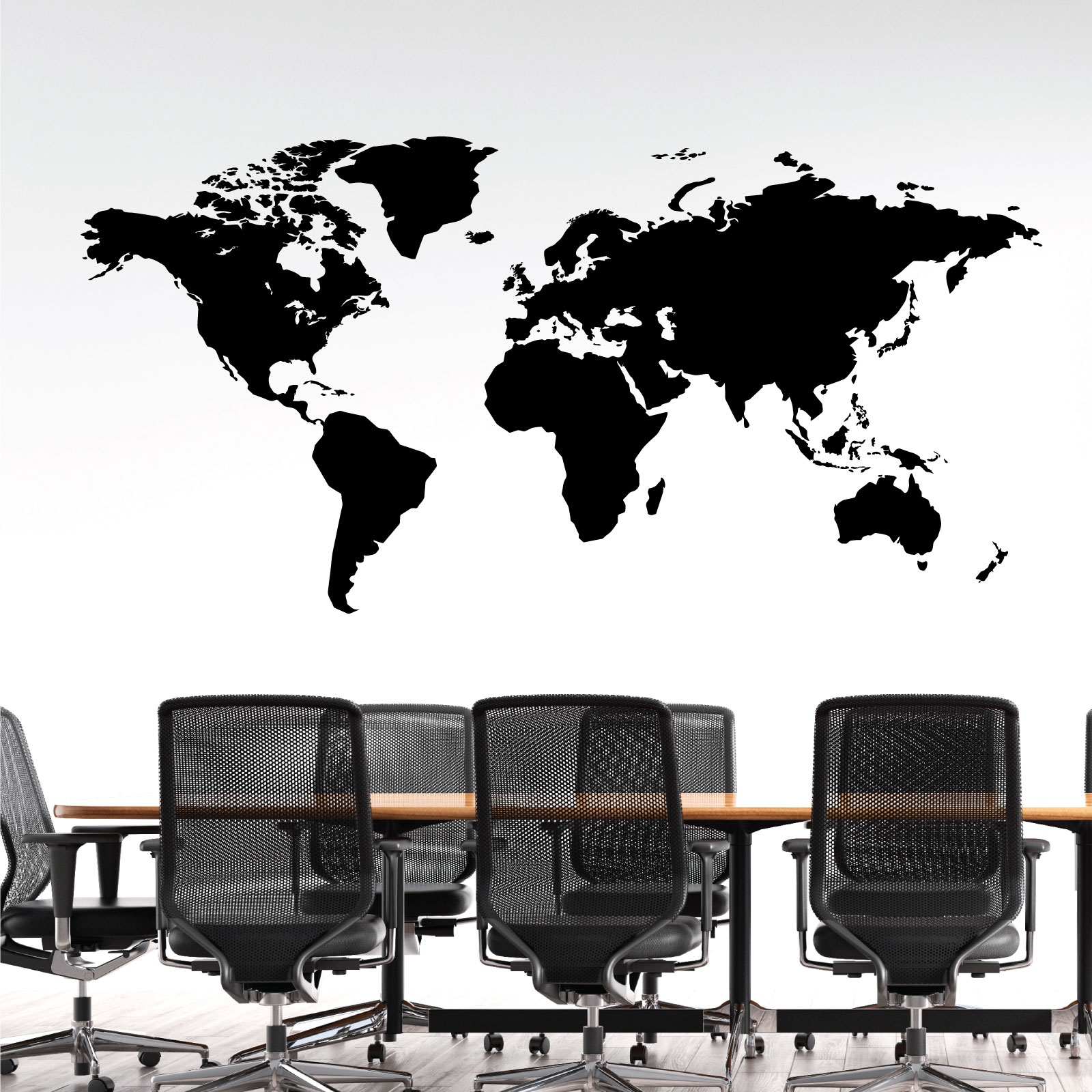 World Map Wall Sticker - Home Office Bedroom Vinyl Wall Decal UK