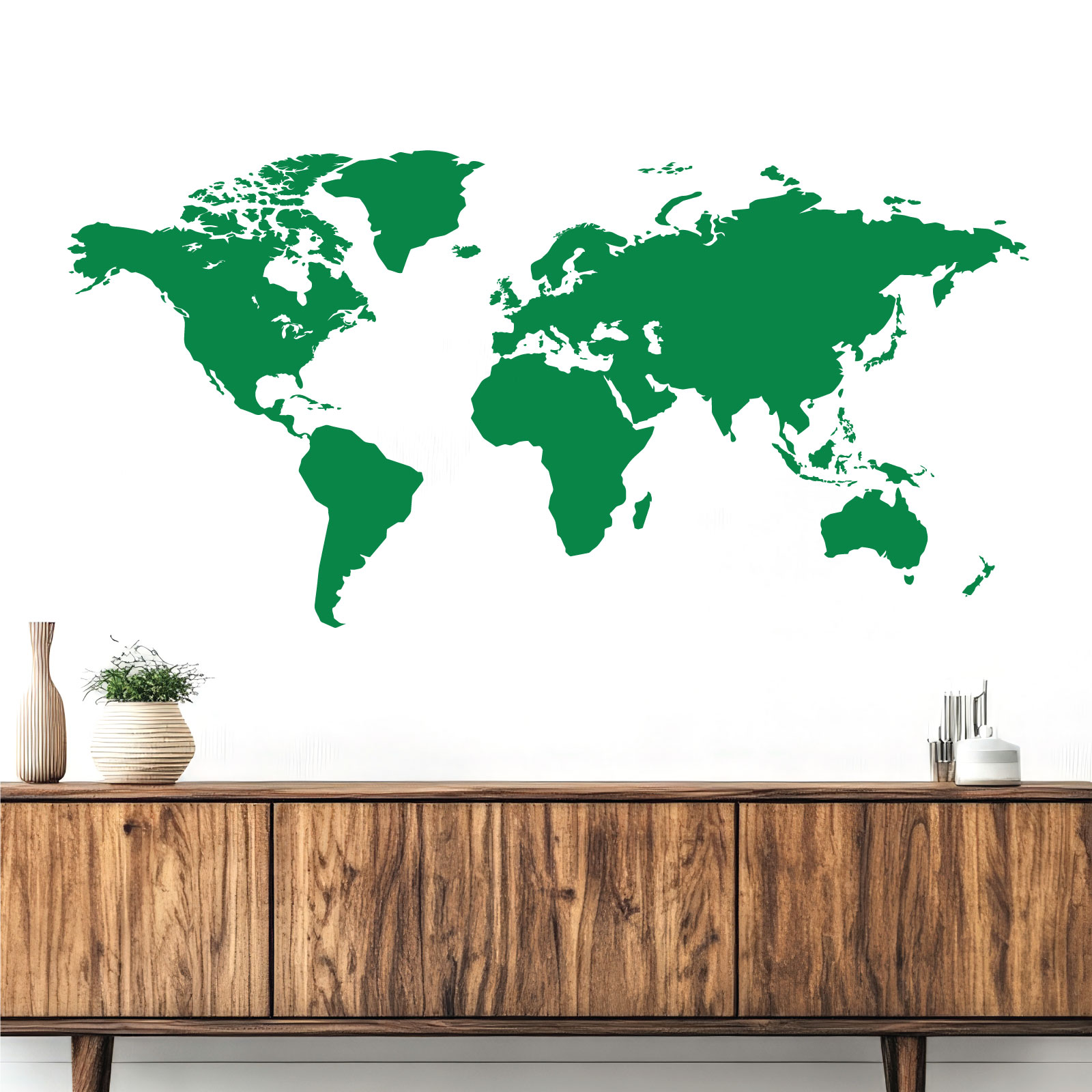 World Map Wall Sticker - Home Office Bedroom Vinyl Wall Decal UK