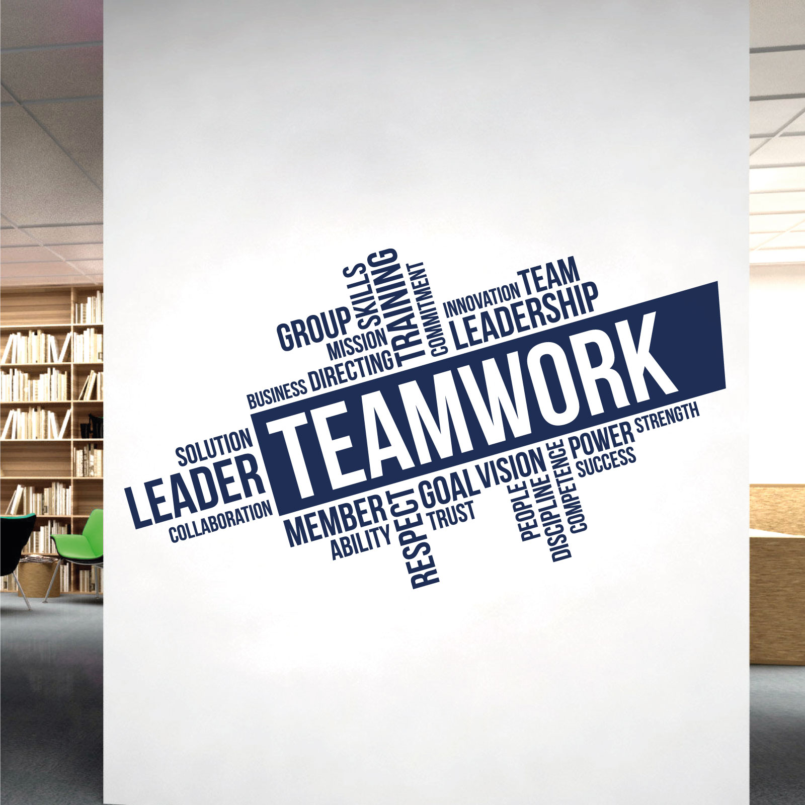 Teamwork, Leadership, Training, Skills, Goal, Respect - Corporate Office Vinyl Wall Sticker UK