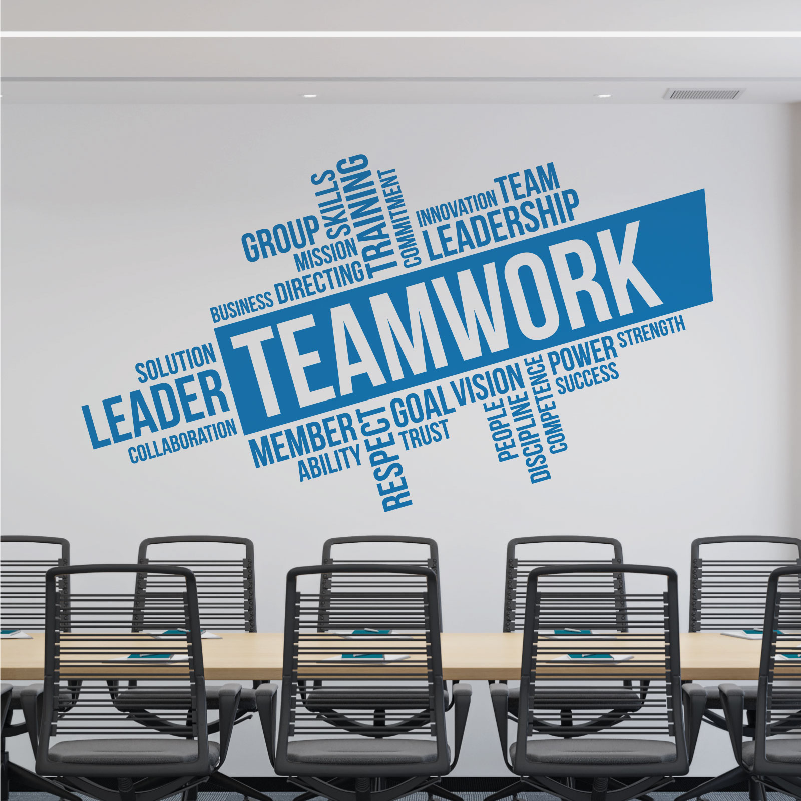 Teamwork, Leadership, Training, Skills, Goal, Respect - Corporate Office Vinyl Wall Sticker UK