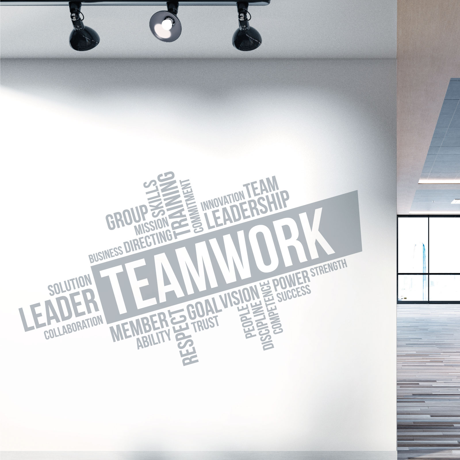 Teamwork, Leadership, Training, Skills, Goal, Respect - Corporate Office Vinyl Wall Sticker UK