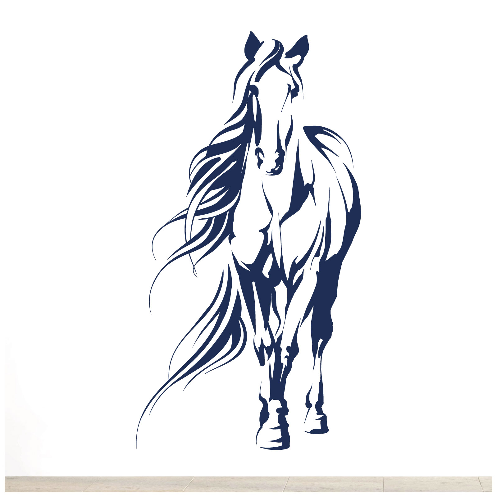Horse Silhouette Wall Sticker - Equestrian Horse Riding Vinyl Decal UK