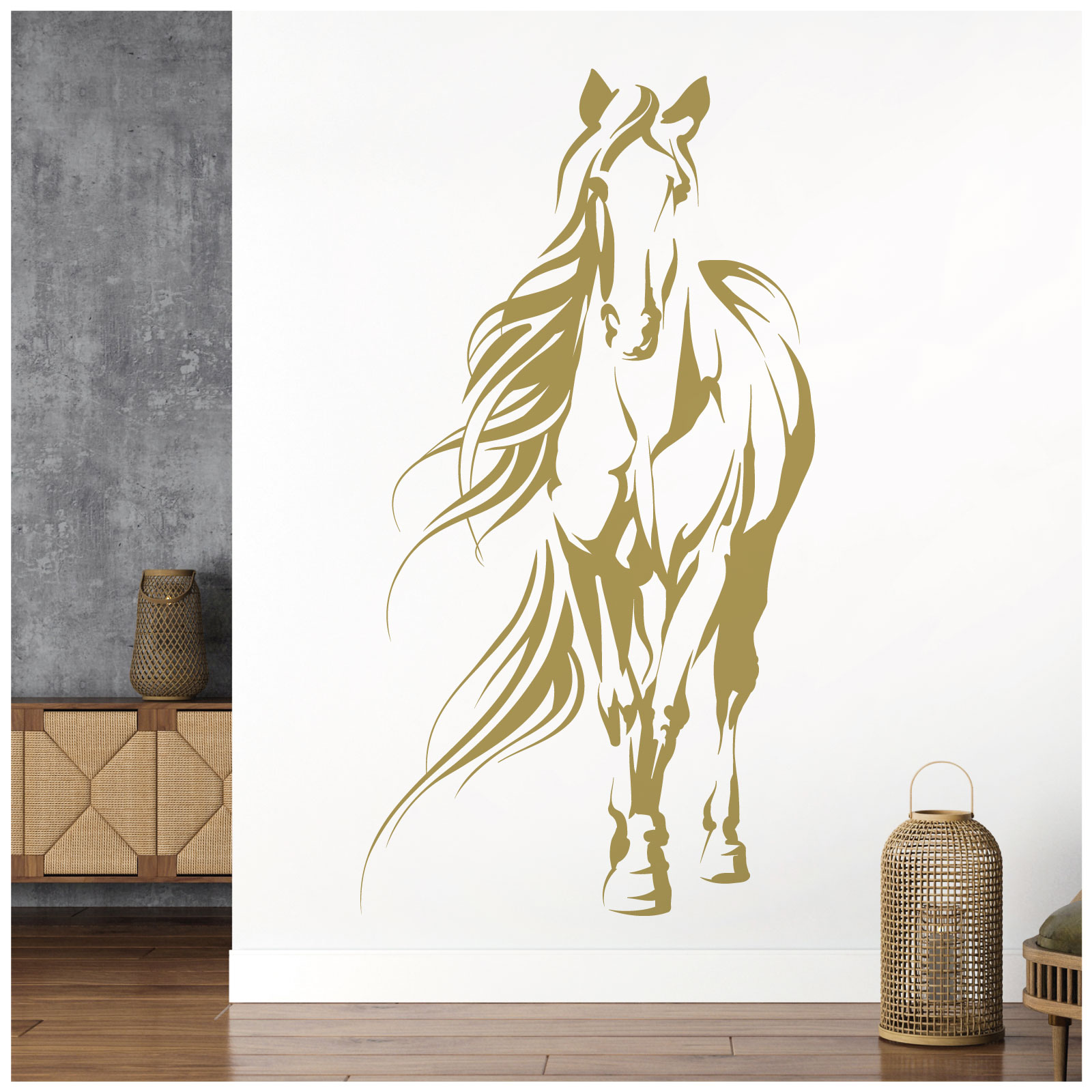 Horse Silhouette Wall Sticker - Equestrian Horse Riding Vinyl Decal UK