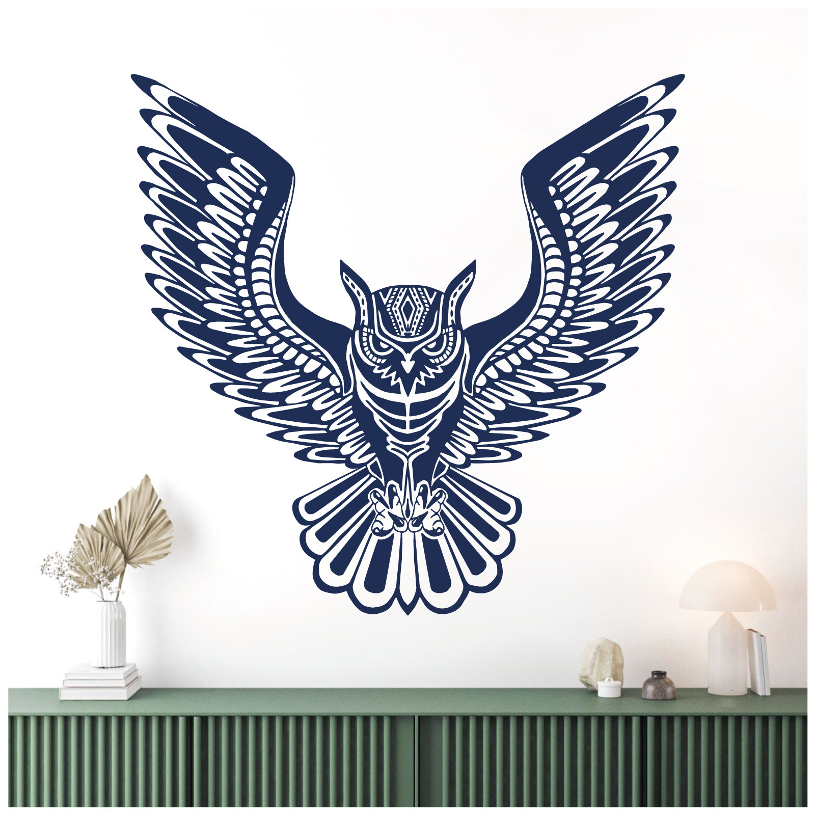 Tribal Ethnic Owl Silhouette Wall Sticker - Bedroom Vinyl Decal UK