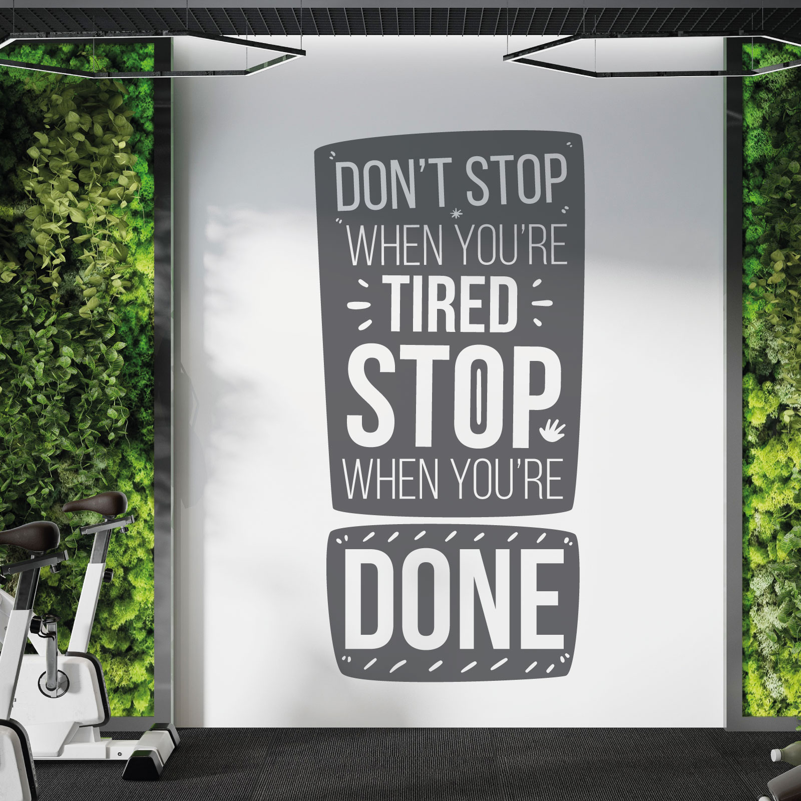 Don't Stop When You're Tired, Stop When You're Done - Gym Motivational Vinyl Wall Sticker UK