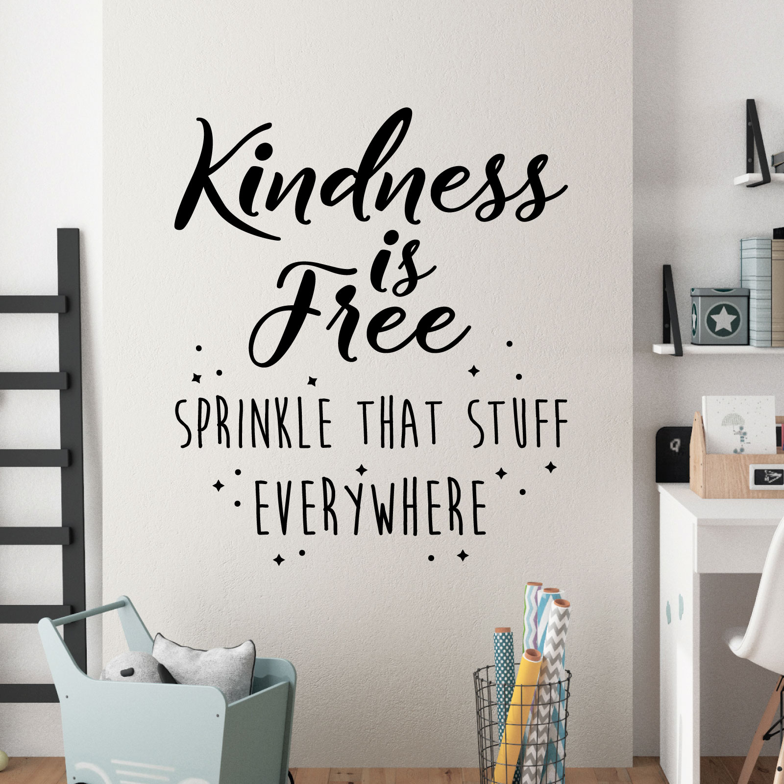 Kindness is Free, Sprinkle That Stuff Everywhere - Motivational Quote Vinyl Wall Sticker UK