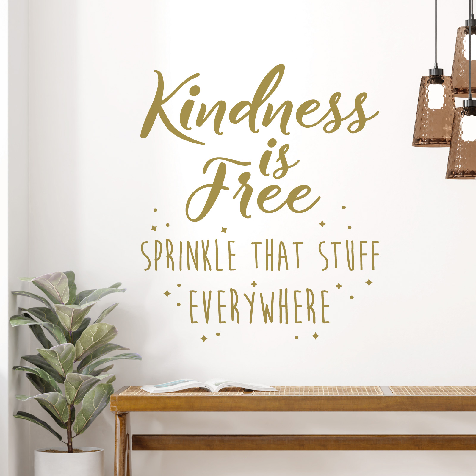 Kindness is Free, Sprinkle That Stuff Everywhere - Motivational Quote Vinyl Wall Sticker UK