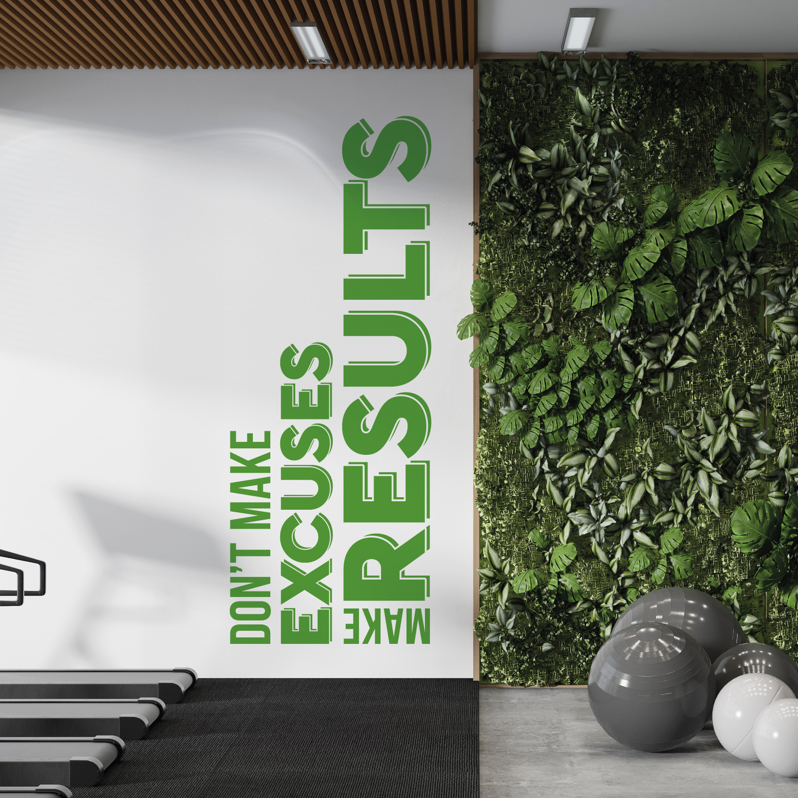 Don't Make Excuses, Make Results - Gym Motivational Vinyl Wall Sticker UK