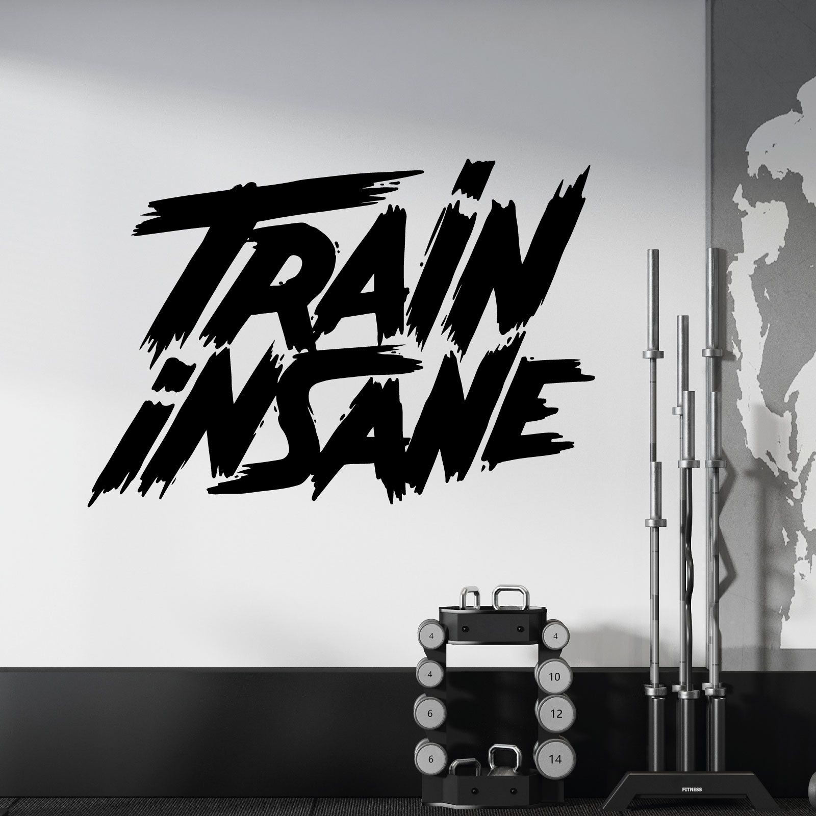 Train Insane - Gym Motivational Vinyl Wall Sticker UK