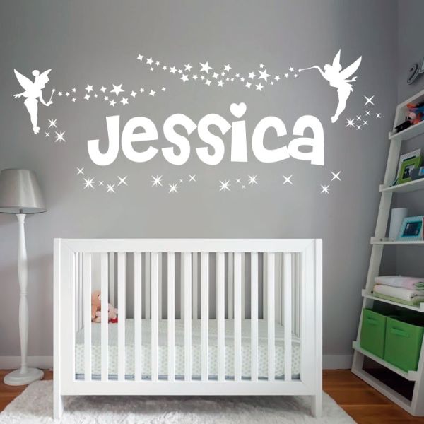 Tinkerbell Any name girls wall sticker  disney decor fairy decal car bedroom 