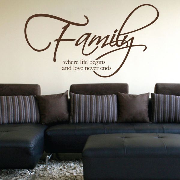 Details about   family where life begins and love never ends wall decal decor sticker  P1  FG 
