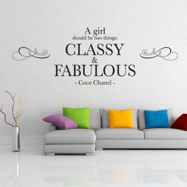 A Girl Should Be Two Things CLASSY and FABULOUS Wall Decal 