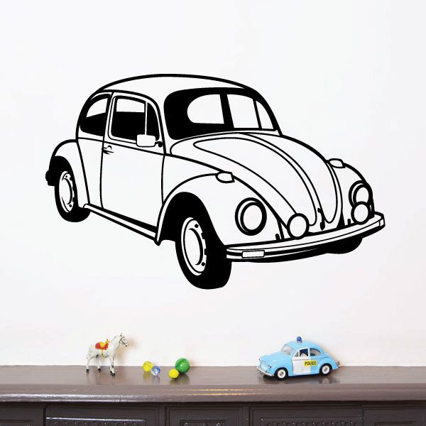 Wall Designer | VW Volkswagen Beetle Classic Vintage Car - Wall Art Sticker