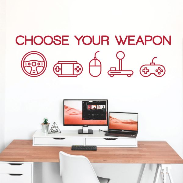 Wall Designer Choose Your Weapon Gamers PC Wall Decal Gaming