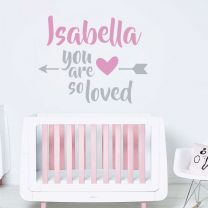 You are so loved - Personalised Name, Children Nursery Bedroom Decal Wall Sticker