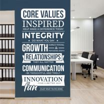 Core Values  - Wall Quote, Company Office, Conference Room, Corporate Wall Art Sticker