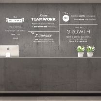 Take Initiative, Value Teamwork, Be Passionate, Ensure Growth, Have Fun - Office Decal Wall Sticker