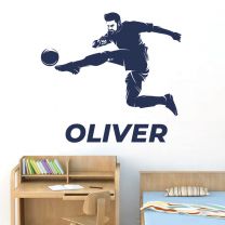 Personalised Name Footballer Football Soccer Game - Sports Decal Wall Sticker