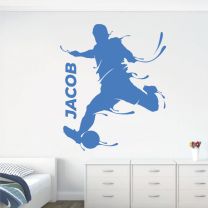 Personalised Name Goal Kick Footballer Football Soccer Player Game - Sports Decal Wall Sticker