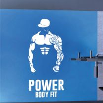 Power Body Fit Bodybuilder Fitness Training Silhouette - Gym Decal Wall Sticker