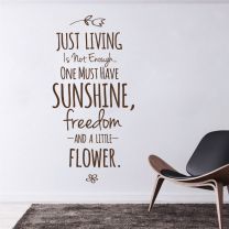 Just Living is not Enough... - Motivational Quote Decal Wall Sticker