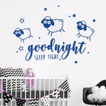 Goodnight Sleep Tight - Counting Sheeps Nursery Decal Wall Sticker