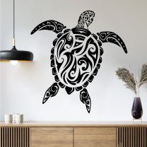 Sea Turtle Tribal Design - Decal Wall Sticker