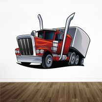 Road American Cargo Truck Lorry - Boys Bedroom Playroom Wall Sticker