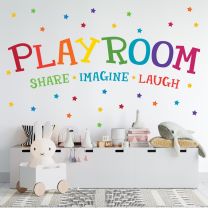 Playroom - Share Imagine Laugh - Children Multicolour Wall Sticker