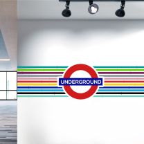 London Underground Logo - Colour Tube Lines - Decal Wall Sticker