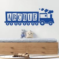 Personalised Name Train Wall Sticker for Boys Bedroom Nursery - Custom Vinyl Decal UK
