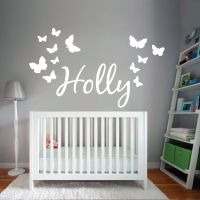 Personalised Name Butterfly Wall Sticker for Girls Bedroom Nursery - Vinyl Decal UK