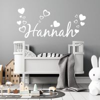 Personalised Name Heart Wall Sticker for Girls Bedroom Nursery - Vinyl Decal UK