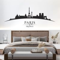 Paris City Skyline - Eiffel Tower, Notre Dame, Arc de Triomphe - Bedroom Living Room Vinyl Wall Sticker UK