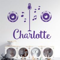 Personalised Name Popstar Wall Sticker - Singer, Microphone, Music - Girls Bedroom Vinyl Decal UK