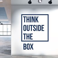 Think Outside The Box - Office Study Motivational Vinyl Wall Sticker UK