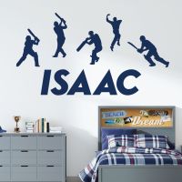 Personalised Name Cricket Wall Sticker - Cricket Players, Sport - Custom Vinyl Decal UK