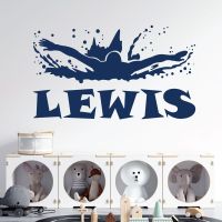 Personalised Name Swimming Wall Sticker - Butterfly Stroke - Sport Custom Vinyl Decal UK