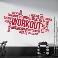 Workout, Nutrition, Diet, Intensity, Endurance, Commitment, Goals - Gym Vinyl Wall Sticker UK