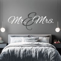 Mr and Mrs Monogram Wall Sticker - Bedroom Living Room Vinyl Decal UK